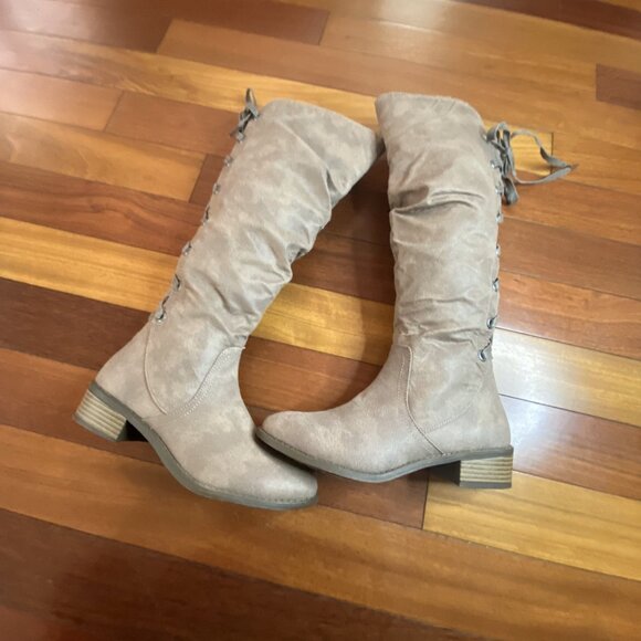 Rampage Knee High Round Toe Slouched Heel Boots size 6 Brown - Picture 6 of 8